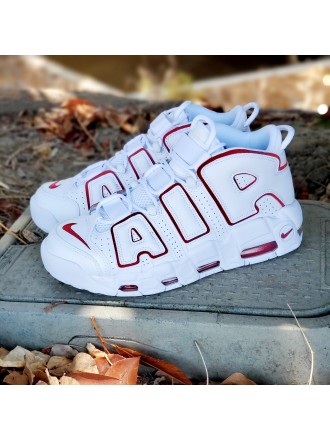 AIR MORE UPTEMPO BIANCO VARSITY RED OUTLINE