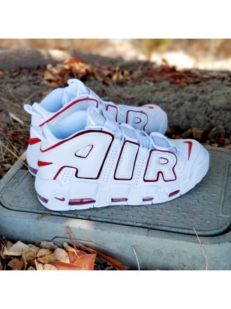 AIR MORE UPTEMPO BIANCO VARSITY RED OUTLINE