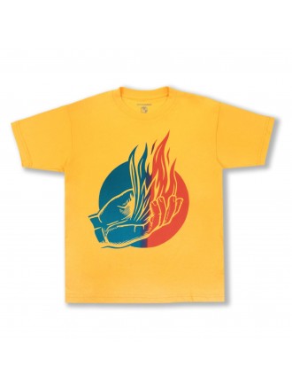 T-SHIRT OBEY FLAMES CLASSIC GIALLO