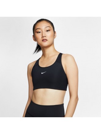 Reggiseno sportivo da donna Nike Dri-FIT Swoosh Medium-Support 1-Piece Pad Nero