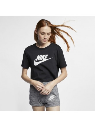 Maglietta Nike Sportswear Essential Cropped Logo Donna Nero