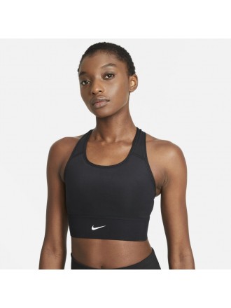 Reggiseno sportivo lungo imbottito Nike Swoosh Medium-Support 1-Piece da donna