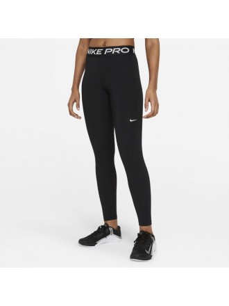 Pantaloni Nike Pro Mid-Rise a rete da donna, nero