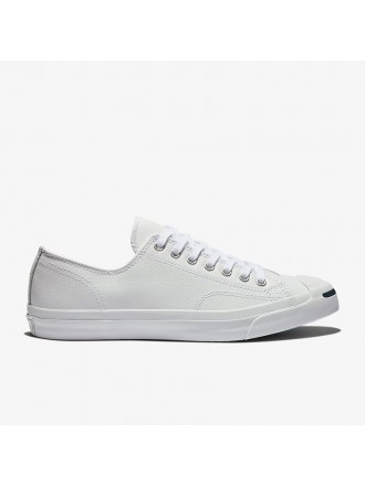 Converse Jack Purcell OX Low Top in pelle bottalata Bianco