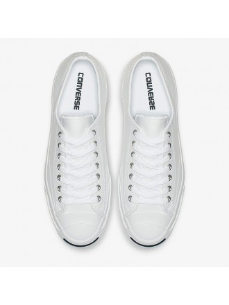 Converse Jack Purcell OX Low Top in pelle bottalata Bianco