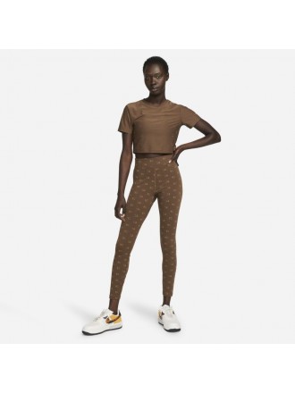 Leggings stampati a vita alta Nike Air Donna Cacao Brown