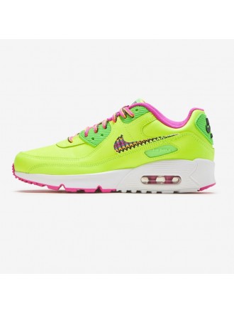 Nike Air Max 90 Leather GS Volt Fire Pink