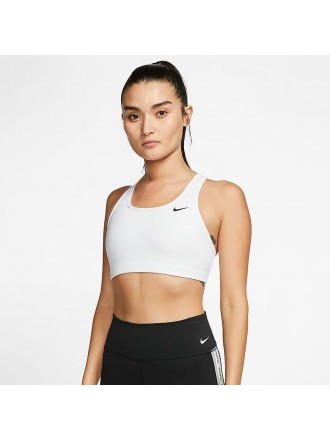 Reggiseno sportivo non imbottito Nike Dri-FIT Swoosh Medium-Support Donna Bianco