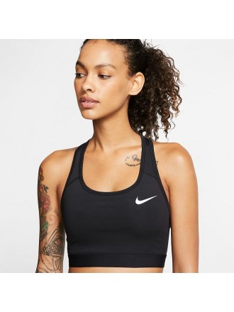 Reggiseno sportivo non imbottito Nike Dri-FIT Swoosh Medium-Support Donna Nero