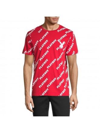 ELEVENPARIS PLAYBOY T-SHIRT STAMPATA ALL OVER LOLLIPOP ROSSO