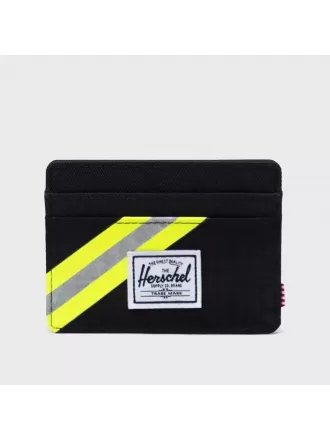Herschel Charlie Card Holder Portafoglio Nero Giallo Sicurezza