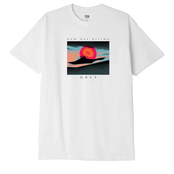 T-SHIRT OBEY A NEW DAY RISING BIANCO