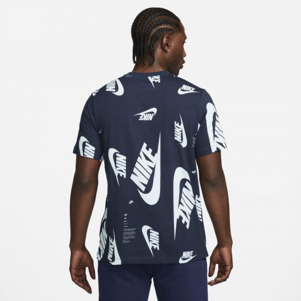 Maglietta Nike Sportswear Allover Print Uomo Midnight Navy